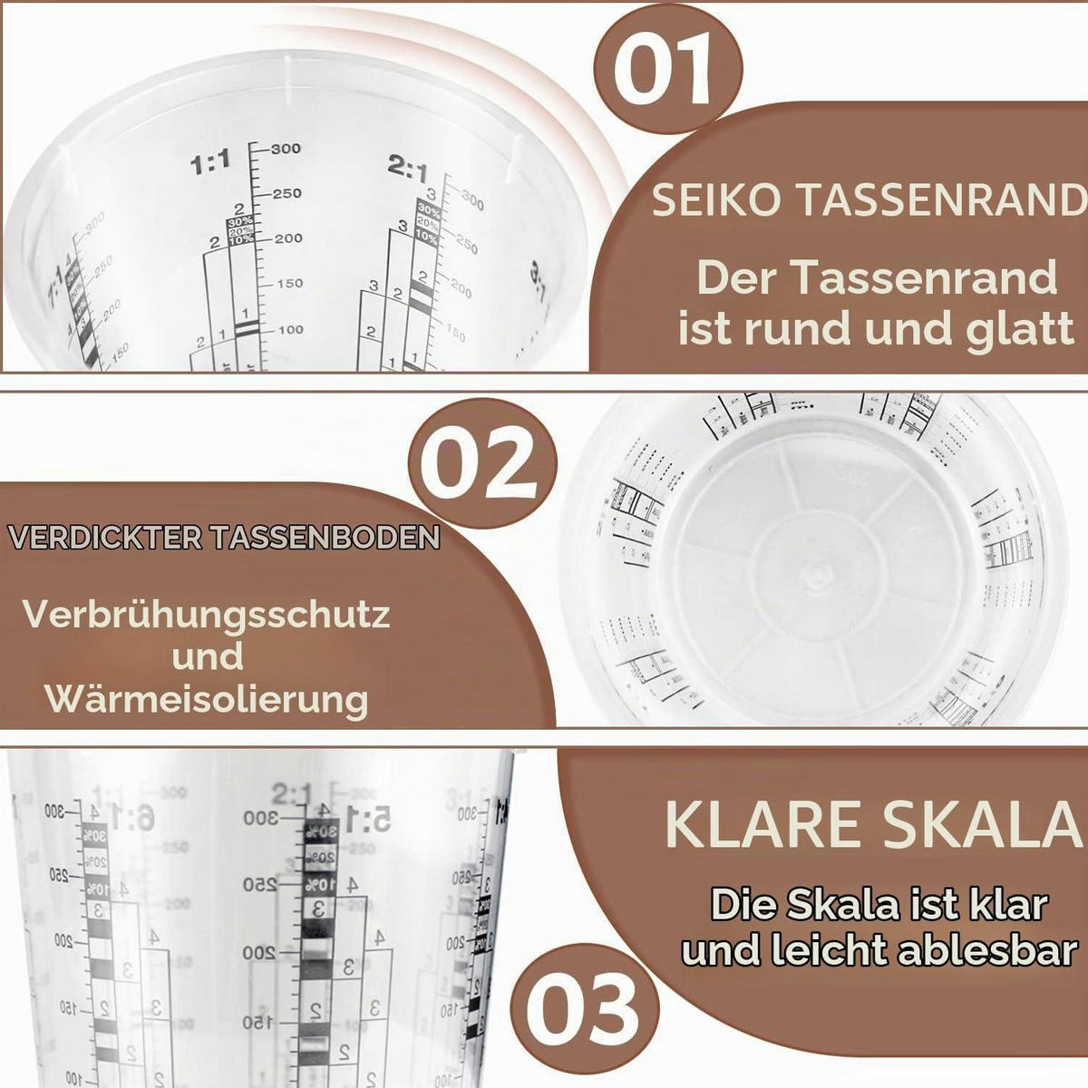 LACKMISCHBECHER 385 ml 20er Set mit Rührhölzern - Transparent, Kunststoff (0.385L)