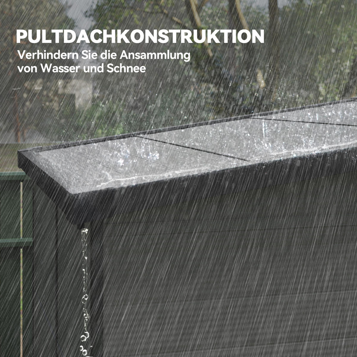 GERÄTEHAUS Kunststoff 3,24m³ 190x191x215cm Geräteschuppen mit Pultdach Hellgrau - Hellgrau, Kunststoff (190/215/191cm) - Outsunny