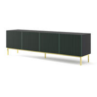 TV-LOWBOARD SCHWARZ - Goldfarben/Schwarz, Holzwerkstoff (200/58/42cm) - FURNLUX