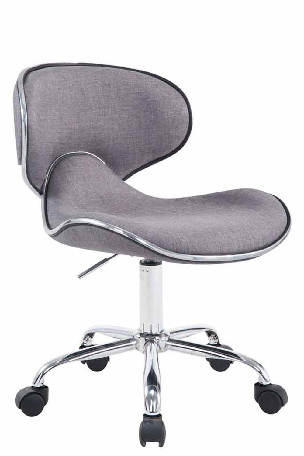 DREHSTUHL Stoff grau - Chromfarben/Grau, Textil/Metall (47/71/50cm) - CLP