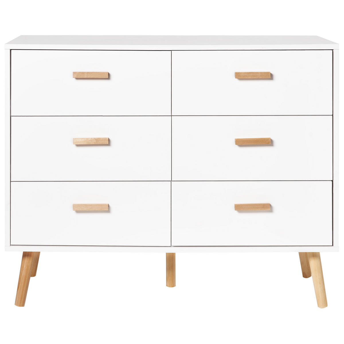KOMODA s 6 zásuvkami Bílá Newark - bílá, kompozitní dřevo (100/80/39cm) - Beliani