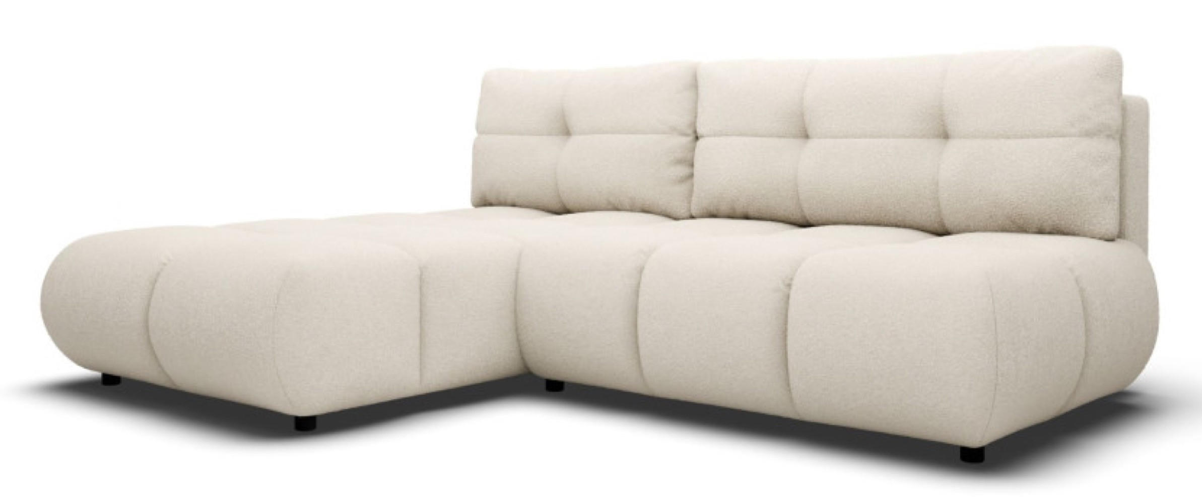 ECKSOFA Creme MILA Ausziehbar Links Ohne Armlehnen - Ecru/Creme, Textil (230/177cm) - Sepro Meble
