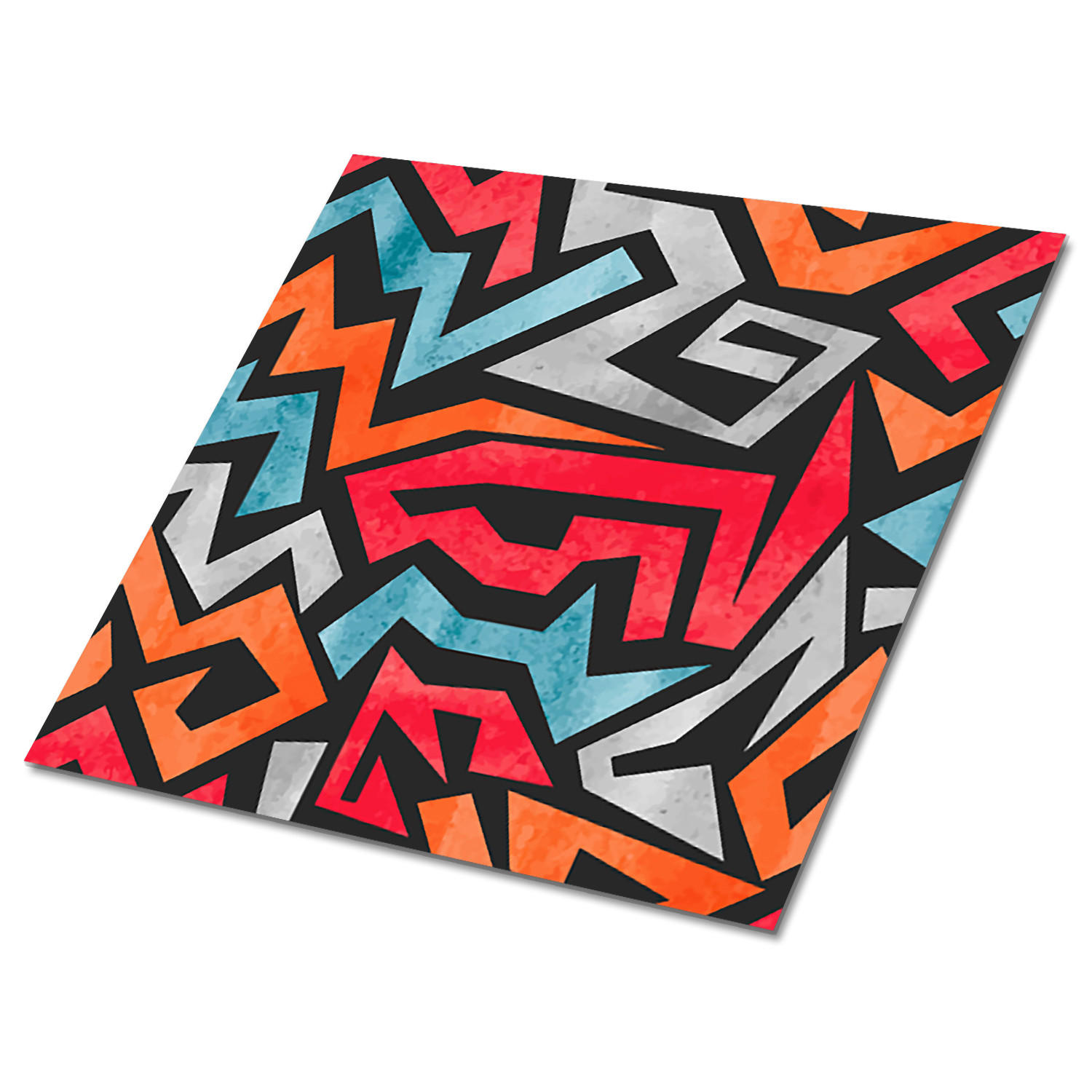 FLIESENAUFKLEBER 9 Stück 30x30 cm selbstklebend Graffiti-Abstraktion - Multicolor, Textil (30/1.6/30cm) - TULUP