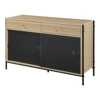 FERNSEHSCHRANK Tysnes - Eichefarben/Schwarz, Holzwerkstoff/Metall (40/75/120cm)