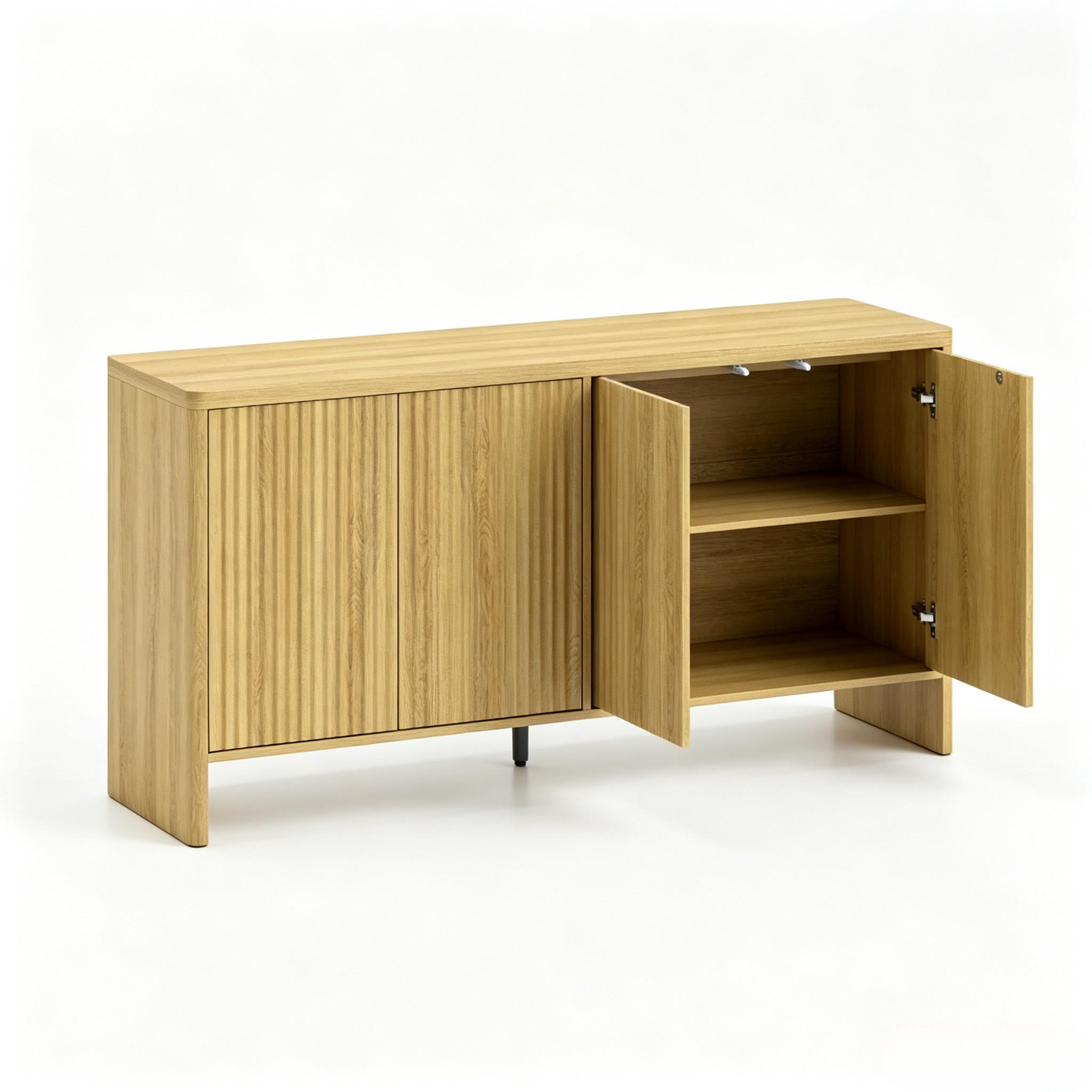 SIDEBOARD DE-38091 147/40/77 cm mit 2 Schränken und verstellbaren Regalen Eiche - Eichefarben, Holzwerkstoff (147/77/40cm) - ComfortXL