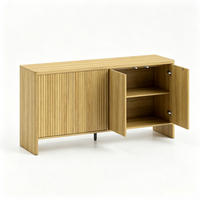 SIDEBOARD DE-38091 147/40/77 cm mit 2 Schränken und verstellbaren Regalen Eiche - Eichefarben, Holzwerkstoff (147/77/40cm) - ComfortXL