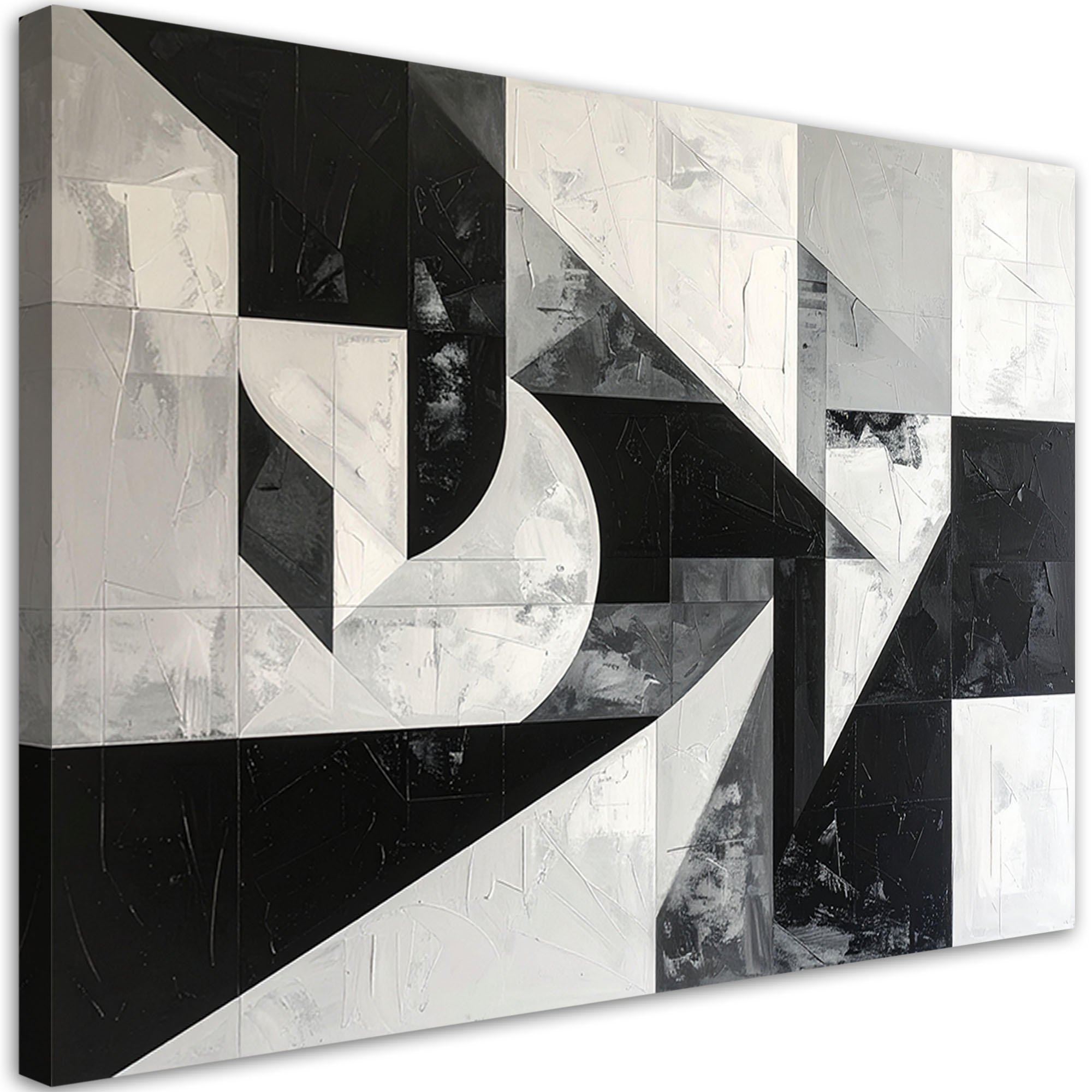 LEINWANDBILD 3D und geometrisch 90x60cm - Grau, Textil (90/60cm) - Feeby