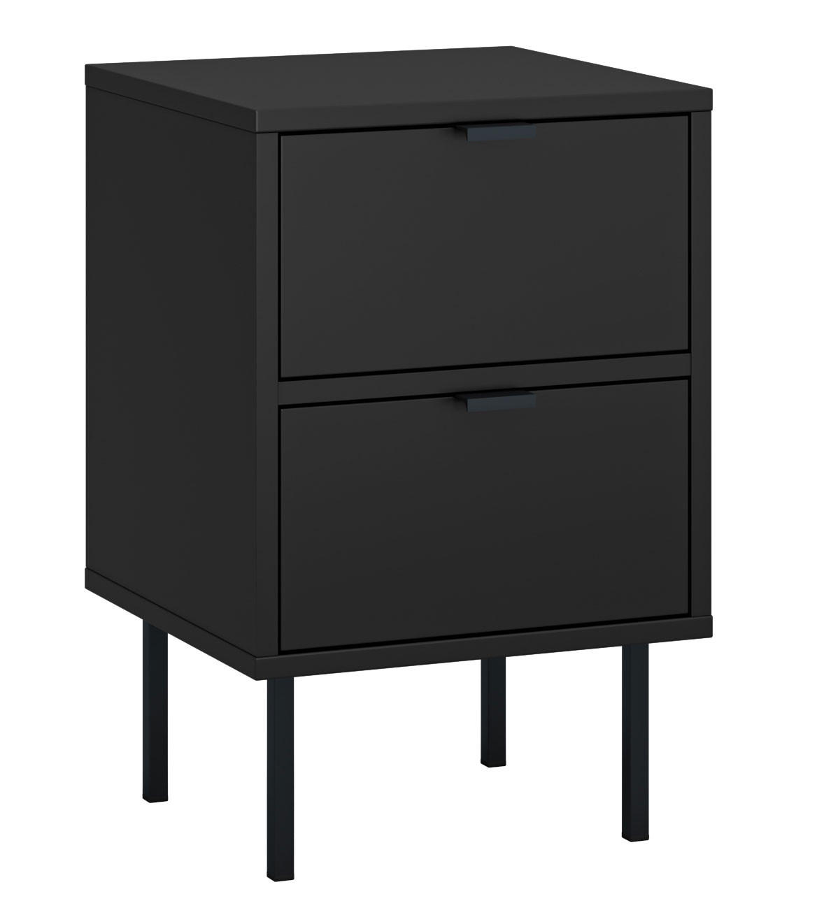 Nachttisch IDO schwarz 35 / 34 / 54 cm - Schwarz, Holz/Holzwerkstoff (35/54/34cm) - Feldmann-Wohnen