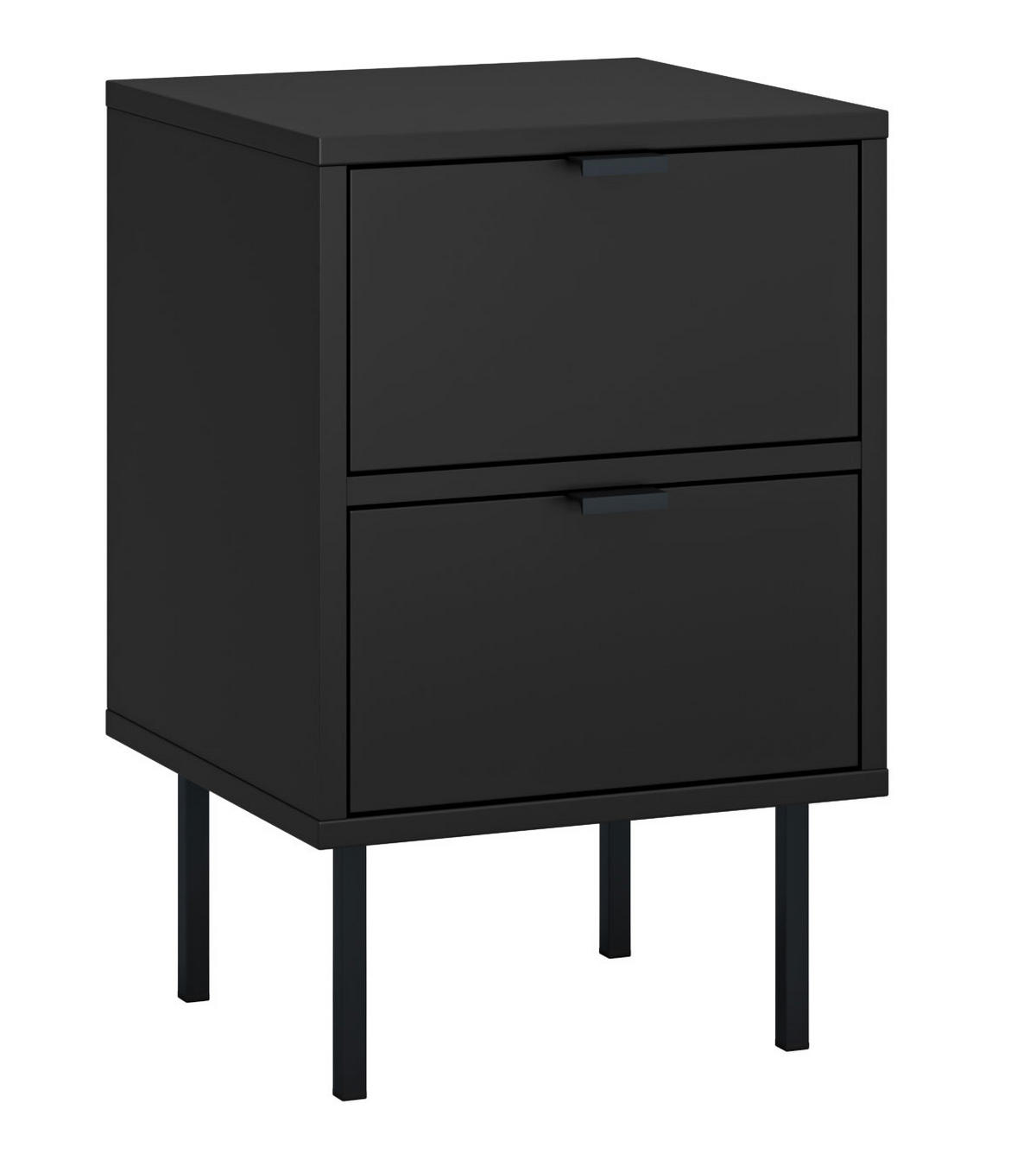 Nachttisch IDO schwarz 35 / 34 / 54 cm - Schwarz, Holz/Holzwerkstoff (35/54/34cm) - Feldmann-Wohnen