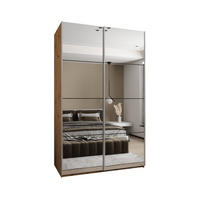 SCHWEBETÜRENSCHRANK 245,5/160/64 2-türig - Silberfarben/Schwarz, Holz/Metall (160/245/64cm) - Abiks Möbel
