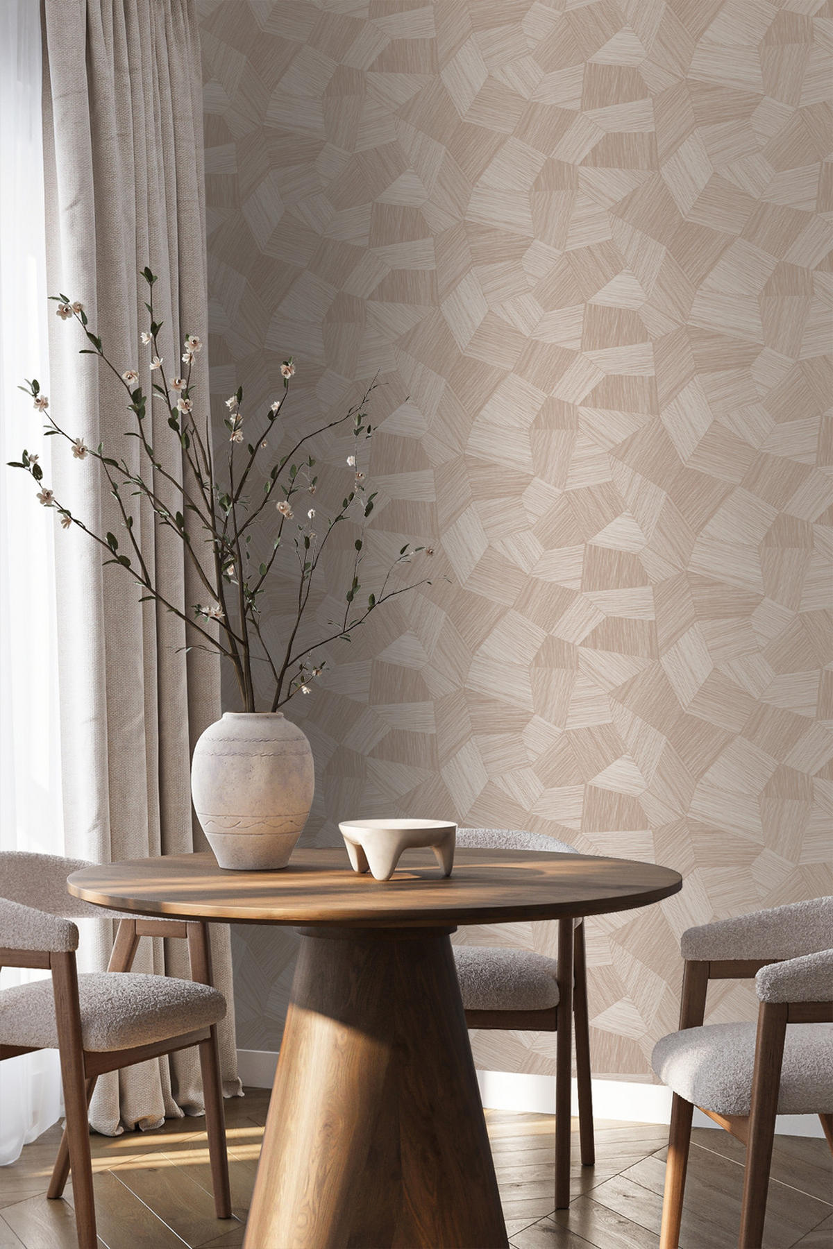 TAPETE 3D-Muster 53 cm x 10.05 m - Pink, Papier (53/1000cm) - Origin Wallcoverings