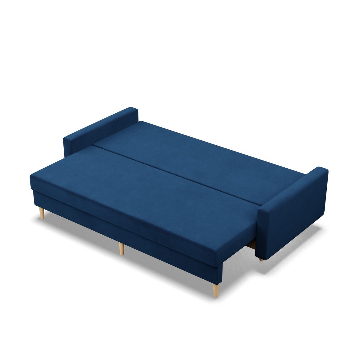 SOFA 3-SITZER MIT SCHLAFFUNKTION BLANK, Dunkelblau - Blau, Textil (212/92/92cm) - Mebligo