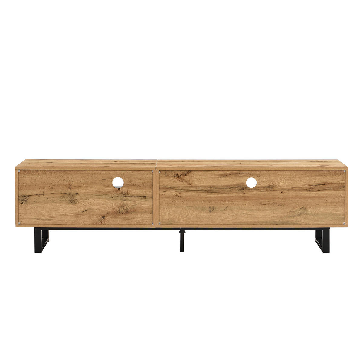 LOWBOARD 190/40/50 cm aus Spanplatte mit LED-Beleuchtung Naturfarben/Anthrazit - Naturfarben, Holzwerkstoff (190/50/40cm) - Modenvie