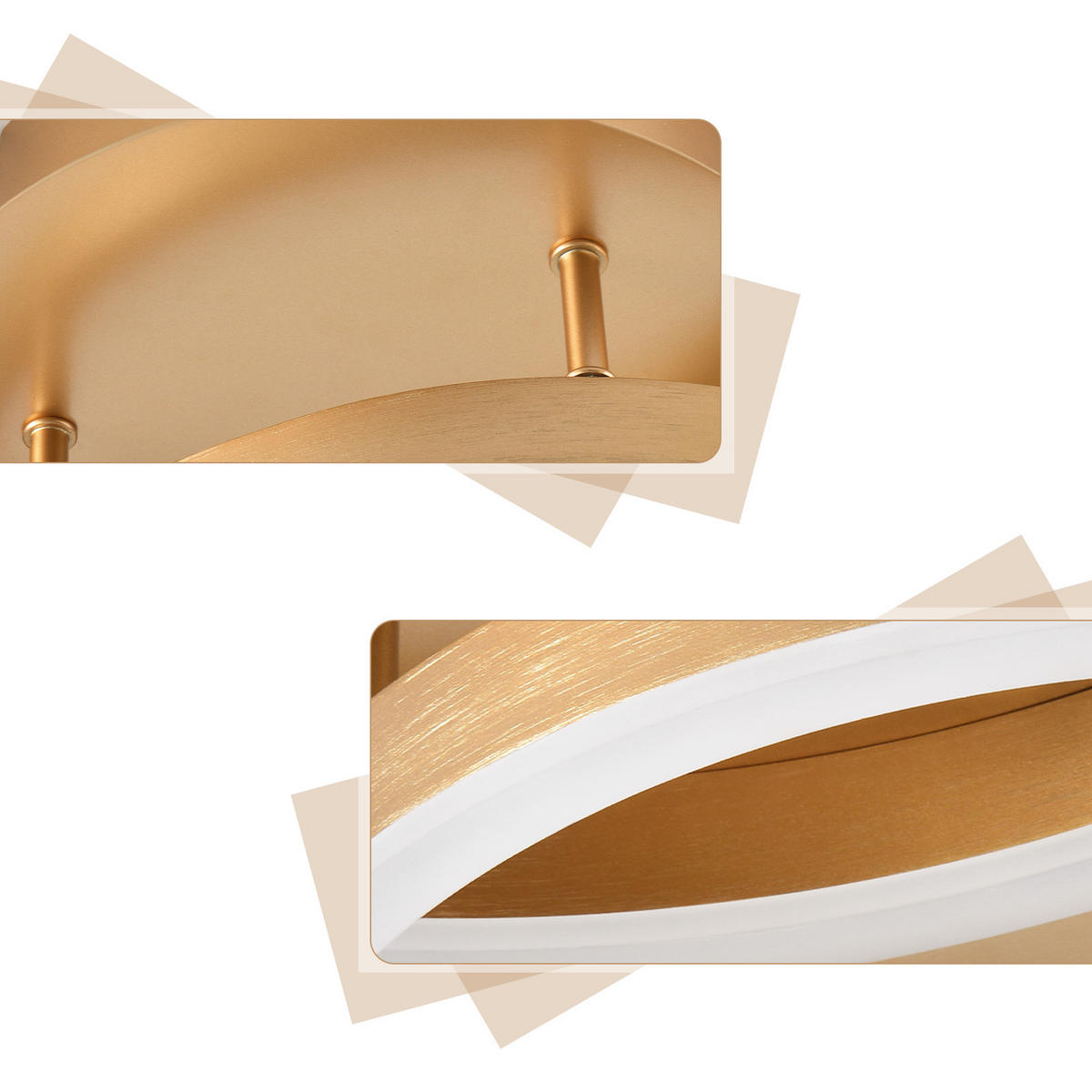 LED-DECKENLEUCHTE Peldar 58.0/82.0/16.0 cm - Goldfarben, Metall (82/58/16cm) - ZMH