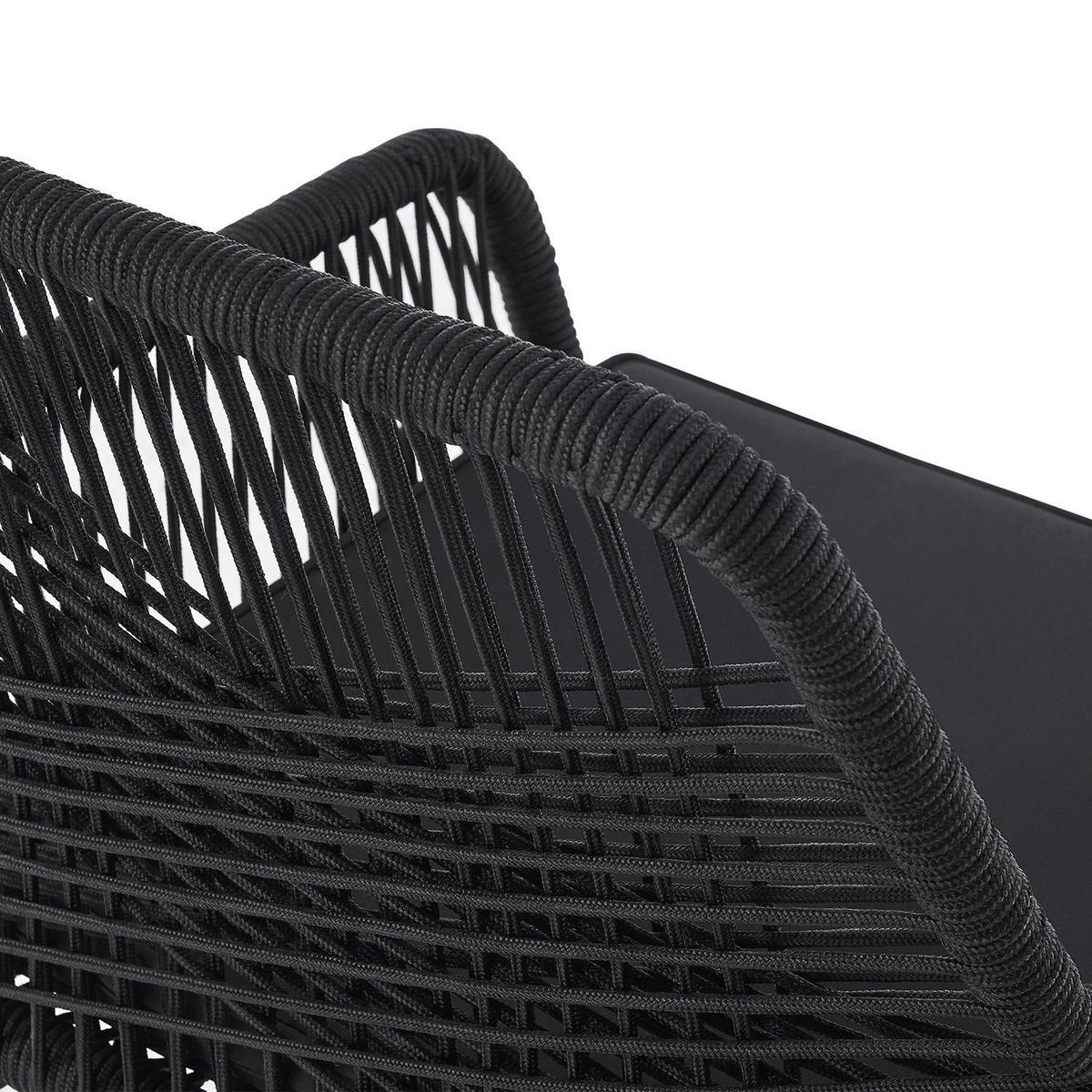 GARTENSTÜHLE Rope Kastos schwarz (2er-Set) - Schwarz, Metall (57/86/61cm) - Juskys