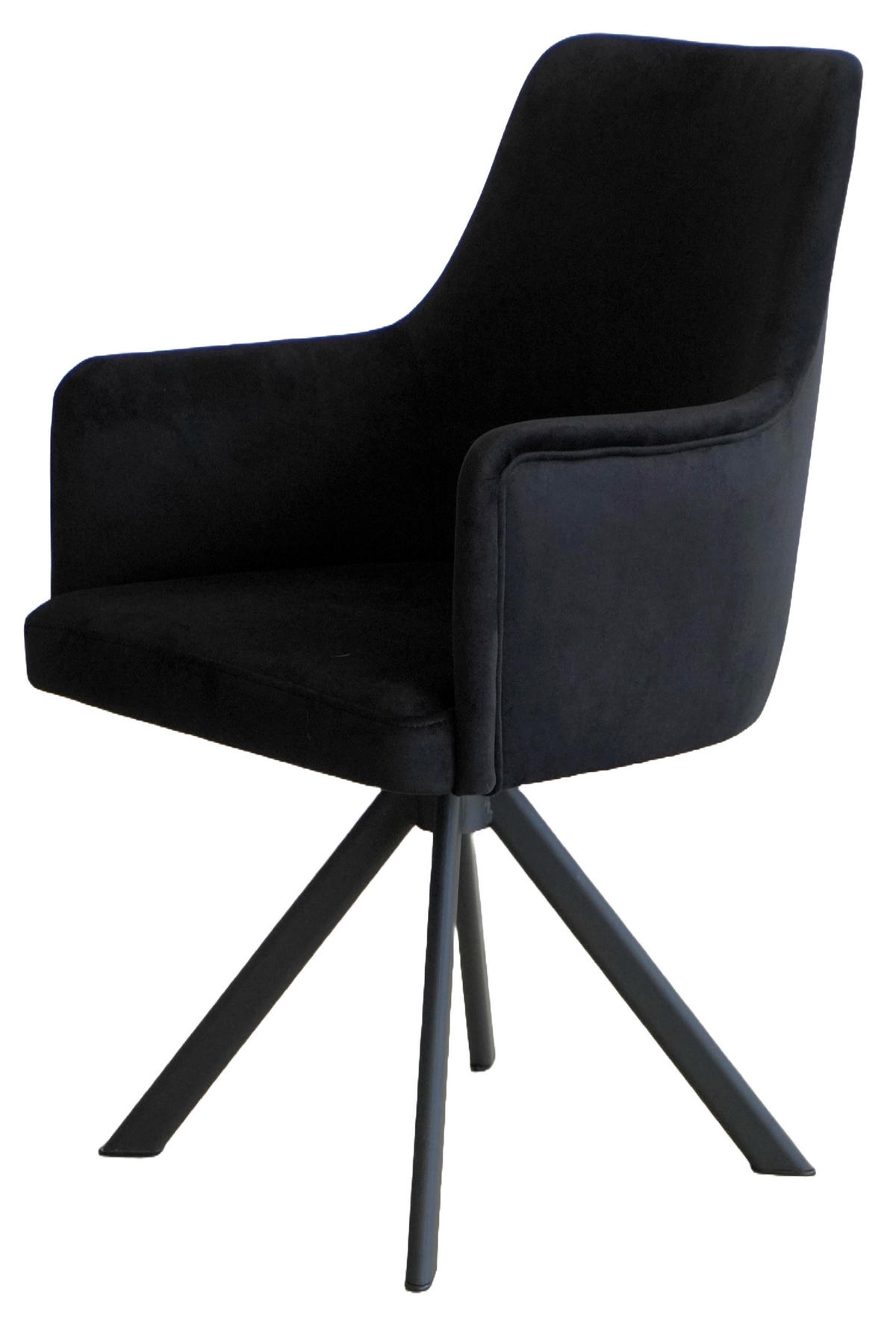 ARMLEHNENSTUHL Sello schwarz mit S-Fuß drehbar - Schwarz, Textil/Metall (55/90/58cm) - INKA furniture