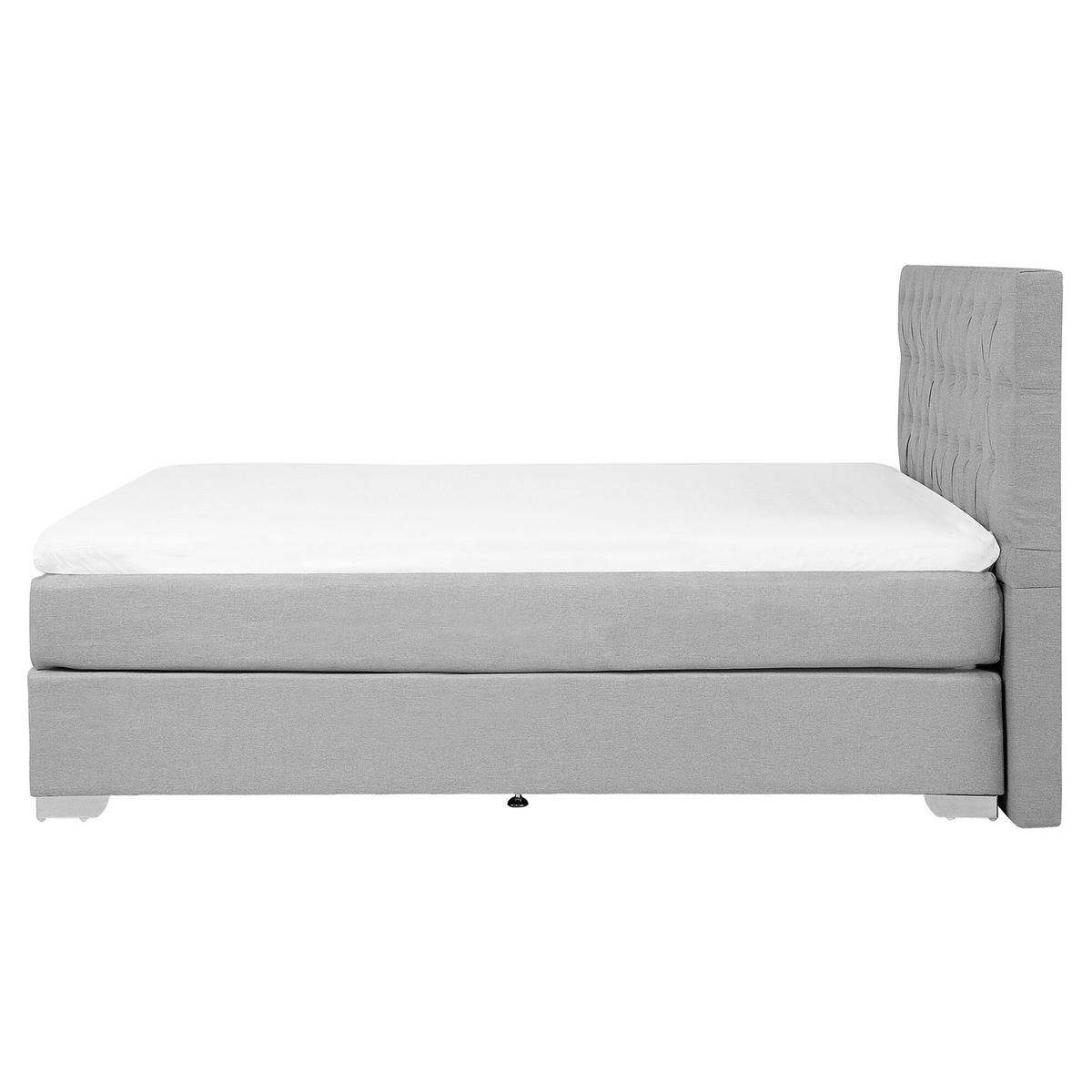 BOXSPRINGBETT 160/200cm Hellgrau Duchess - Hellgrau, Textil (160/200cm) - Beliani