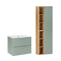 BADMÖBEL 61cm Oria 2er-Set Grün - Grün, Holzwerkstoff (61/50/46cm) - Petits-meubles