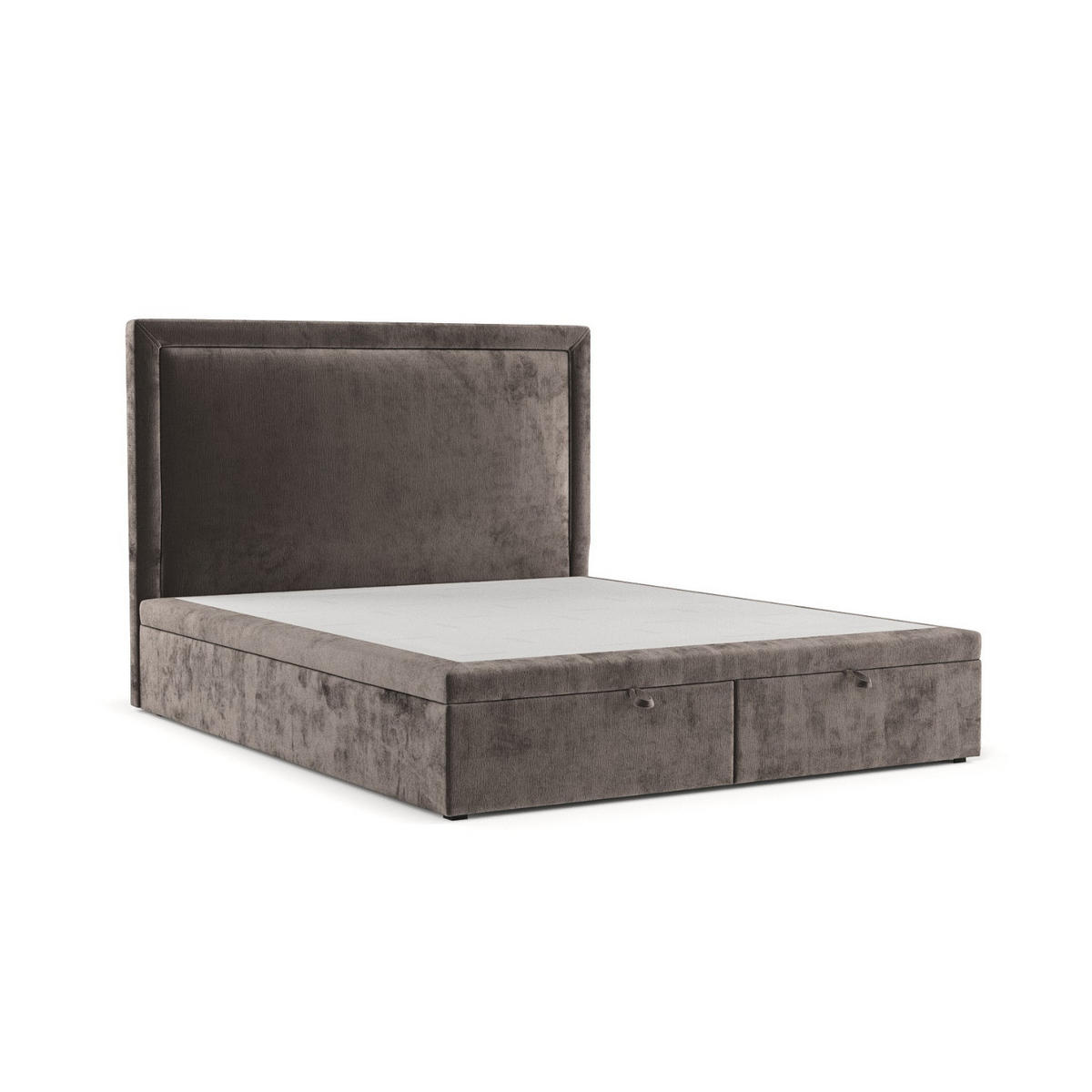 POLSTERBETT Salma mit Stauraum 140/200 cm Braun im Lotta Stoff - Schwarz/Braun, Holz/Holzwerkstoff (140/200cm) - AltaBeds