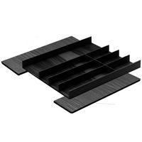 BESTECKEINSATZ FineLine Breite 38-61cm Besteckkasten flexibel Schublade 50-60cm - Schwarz, Holz (38.5/4.3/47.2cm)
