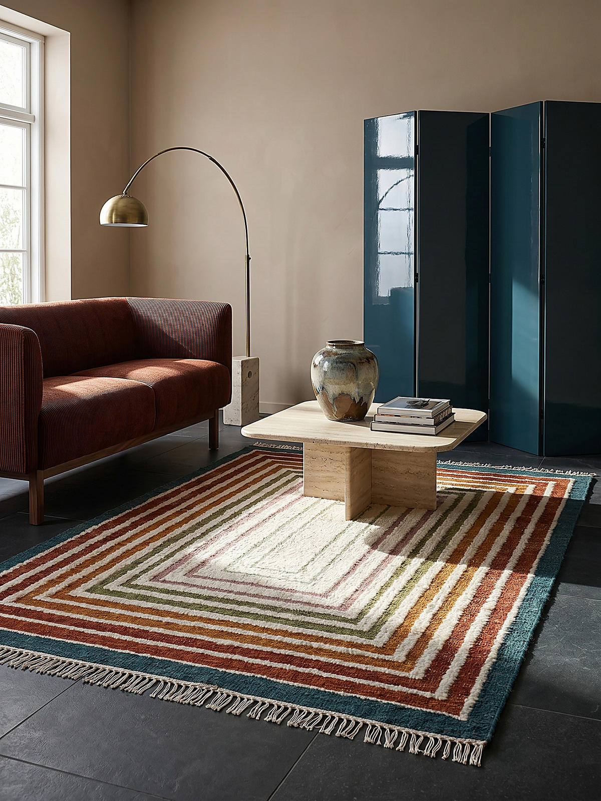 WOLLTEPPICH handgewebt FROND, geometrisch, Bunt, 200 x 300 cm - Multicolor, Textil (200/300cm) - KADIMA DESIGN