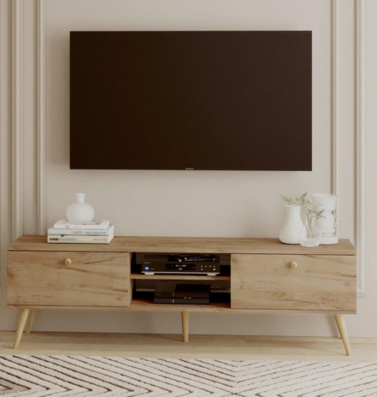 TV-LOWBOARD Golden Craft Eiche Boho - Multicolor, Holzwerkstoff (170/50/42cm) - Sepro Meble