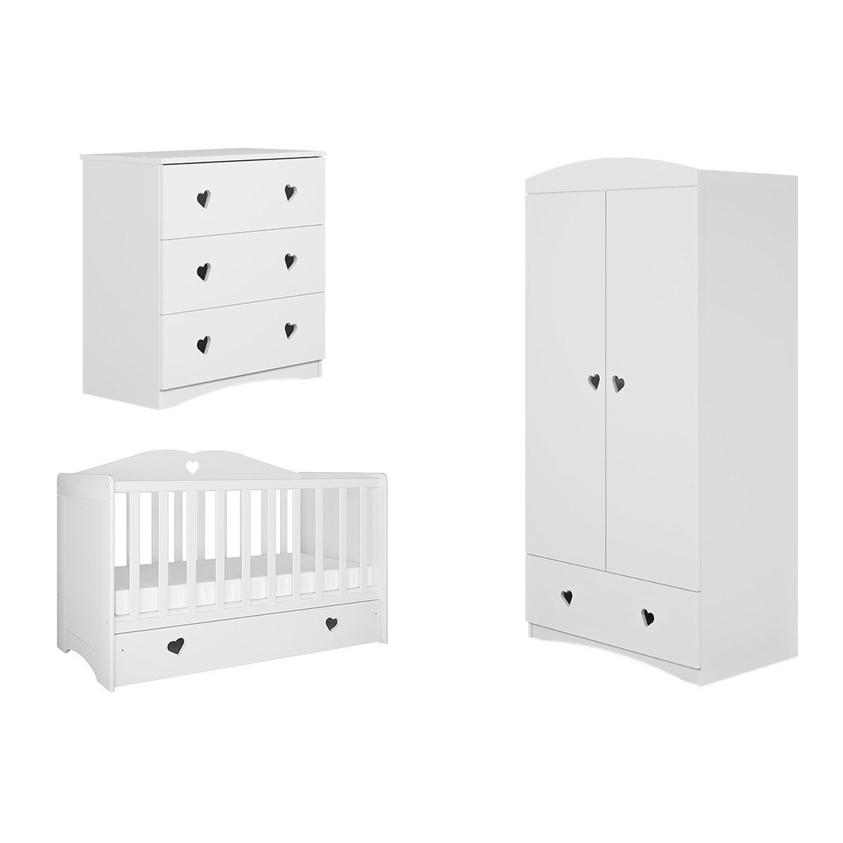 IZBA PRE BÁBÄTKO 3-dielny Biela - biela, kompozitné drevo (66/103/124cm) - Petits-meubles
