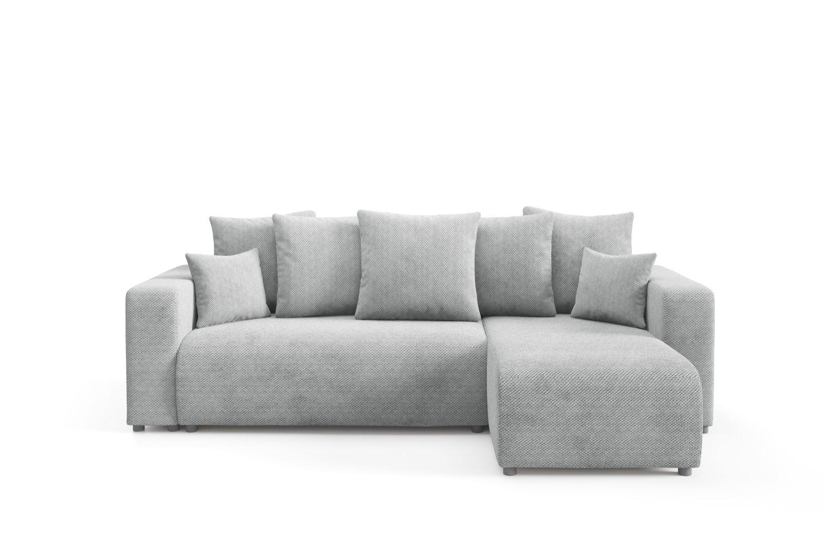 ECKSOFA mit Schlaffunktion Grau - Grau, Textil (247/145cm) - Furnisell