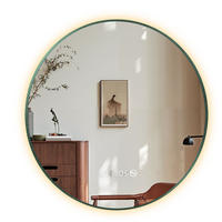 BADSPIEGEL Rund mit Beleuchtung Grün ф80 cm - Grün, Glas (80/3.1/80cm) - EMKE