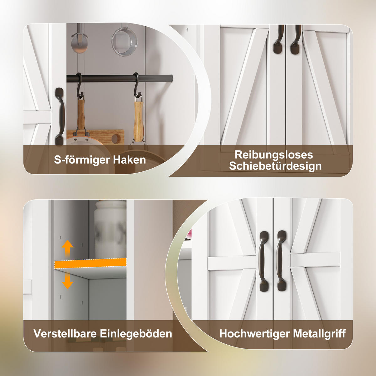 HÄNGESCHRANK DE-38760 80/31/76 cm 2 Schiebetüren und verstellbare Böden Weiß - Weiß, Holzwerkstoff (80/76/31cm) - ComfortXL