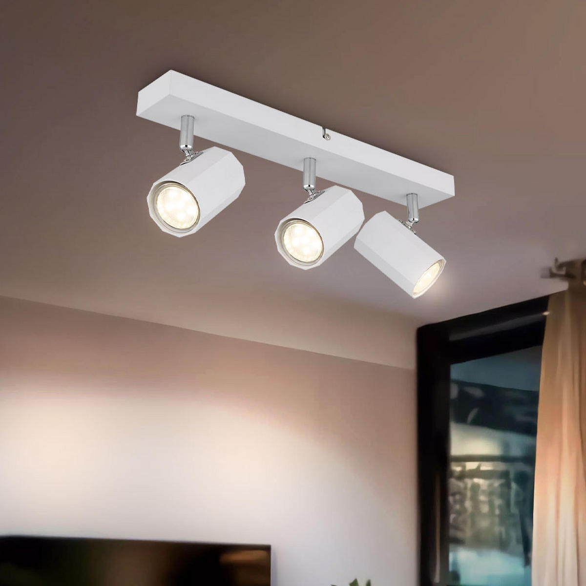 LED DECKENLEUCHTE James Weiß - Weiß, Metall (39/6/14.5cm) - Globo Lighting