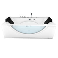 WHIRLPOOL Pool Badewanne Wanne W81H-TH-B-SC 180x90cm - Weiß, Glas/Kunststoff (90/55/180cm) - AcquaVapore by Sandra Jentho