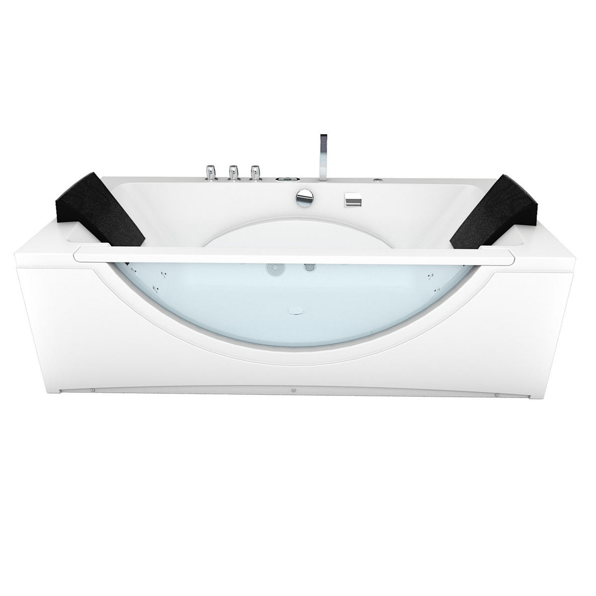 WHIRLPOOL Pool Badewanne Wanne W81H-TH-B-SC 180x90cm - Weiß, Glas/Kunststoff (90/55/180cm) - AcquaVapore by Sandra Jentho