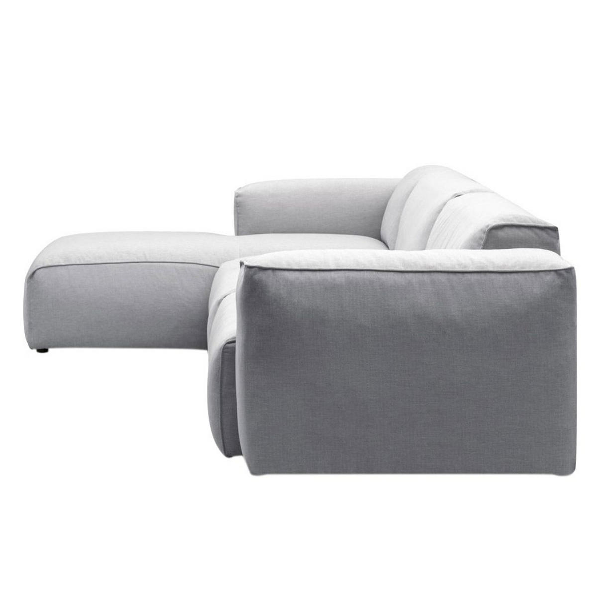 3-SITZER ECKSOFA mit Longchair - Hellgrau/Schwarz, Kunststoff/Textil (317/173cm) - home24