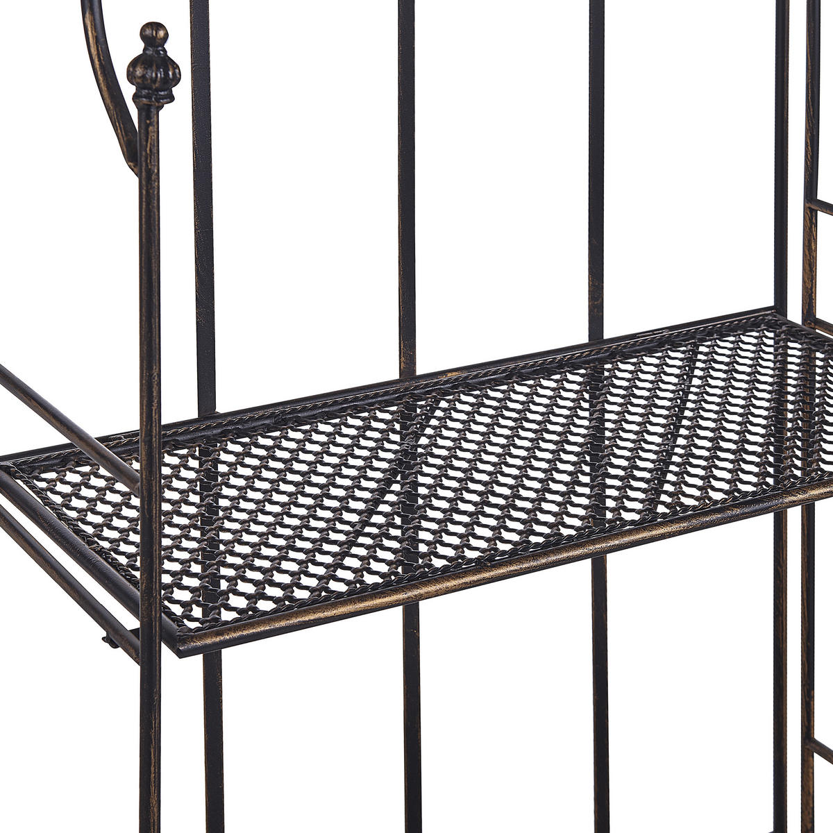 GARTENREGAL schwarz Metall 4 Ablageflächen klappbar Isernia - Goldfarben/Schwarz, Metall (61/155/29cm) - Beliani