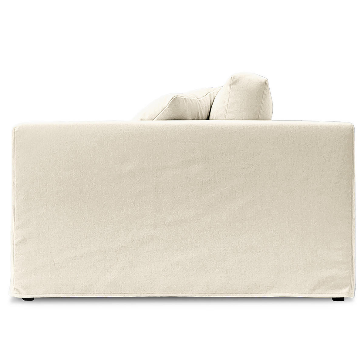 BIGSOFA mit Wechselbezug - Webstoff - Creme/Schwarz, Kunststoff/Textil (265/63/122cm) - home24