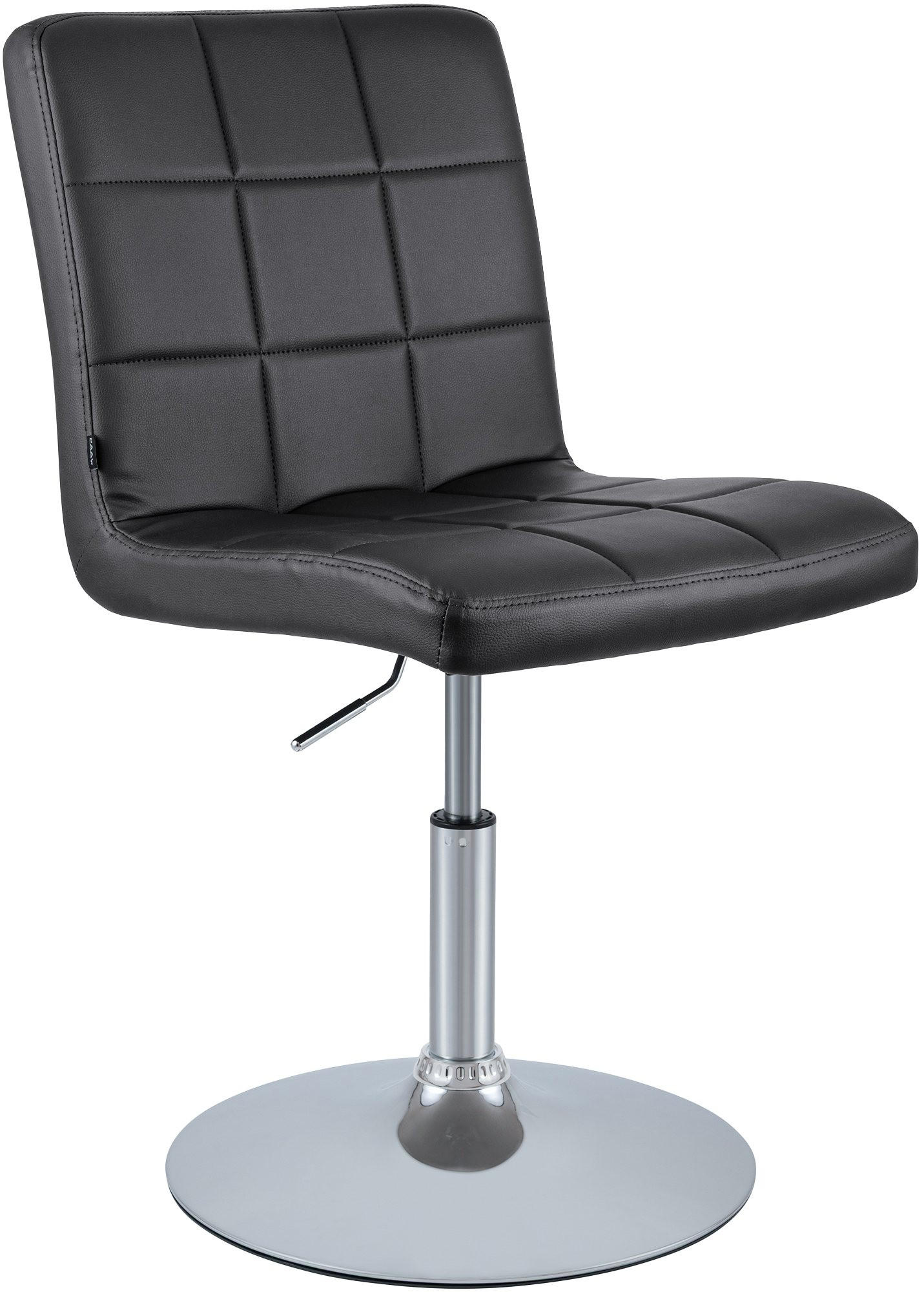 DREHSTUHL Lederlook Schwarz - Chromfarben/Schwarz, Textil/Metall (44/81/55cm) - CLP