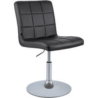 DREHSTUHL Lederlook Schwarz - Chromfarben/Schwarz, Textil/Metall (44/81/55cm) - CLP