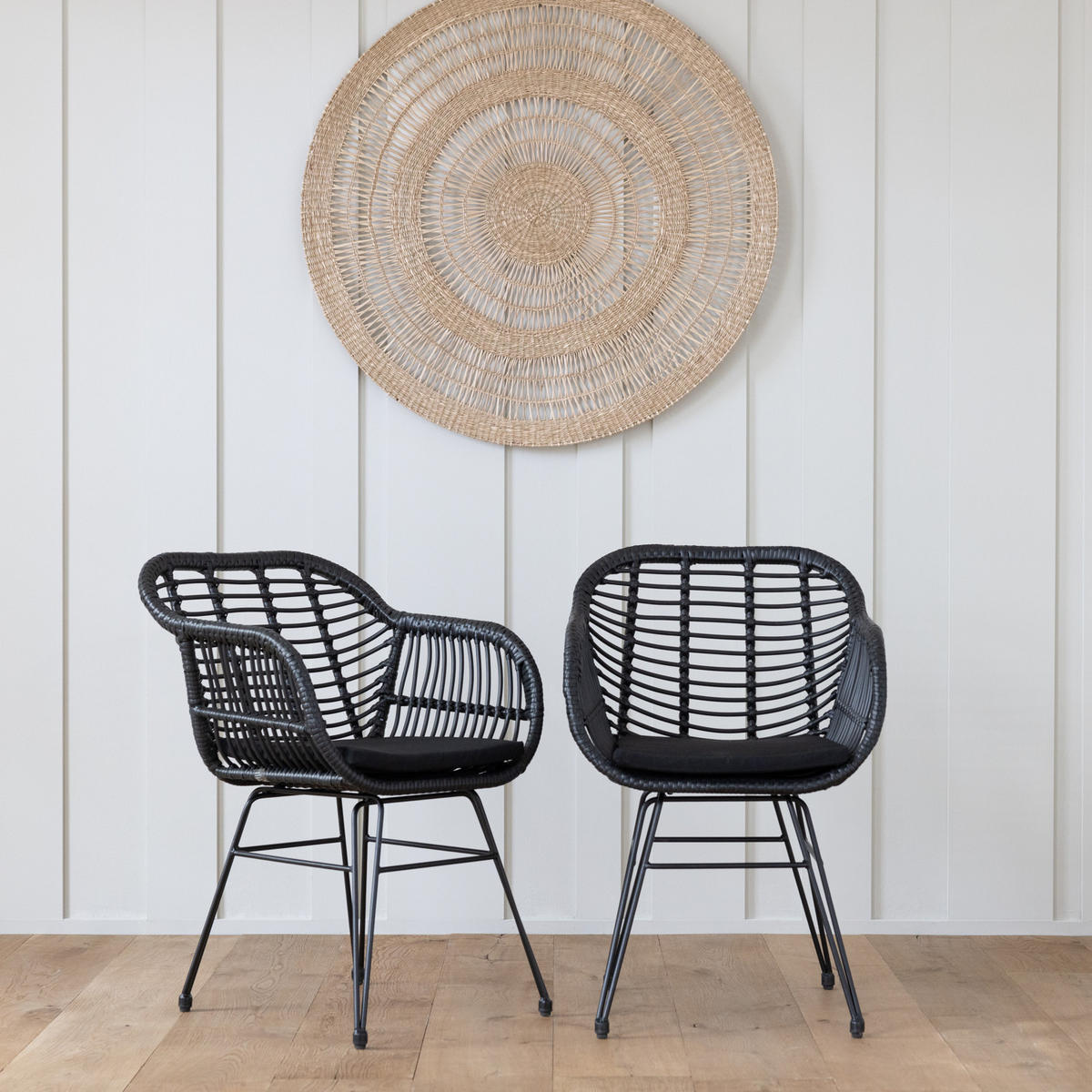 SESSEL Cinta Schwarz 2er-Set - Schwarz, Kunststoff (56/84/60cm) - Happy Garden