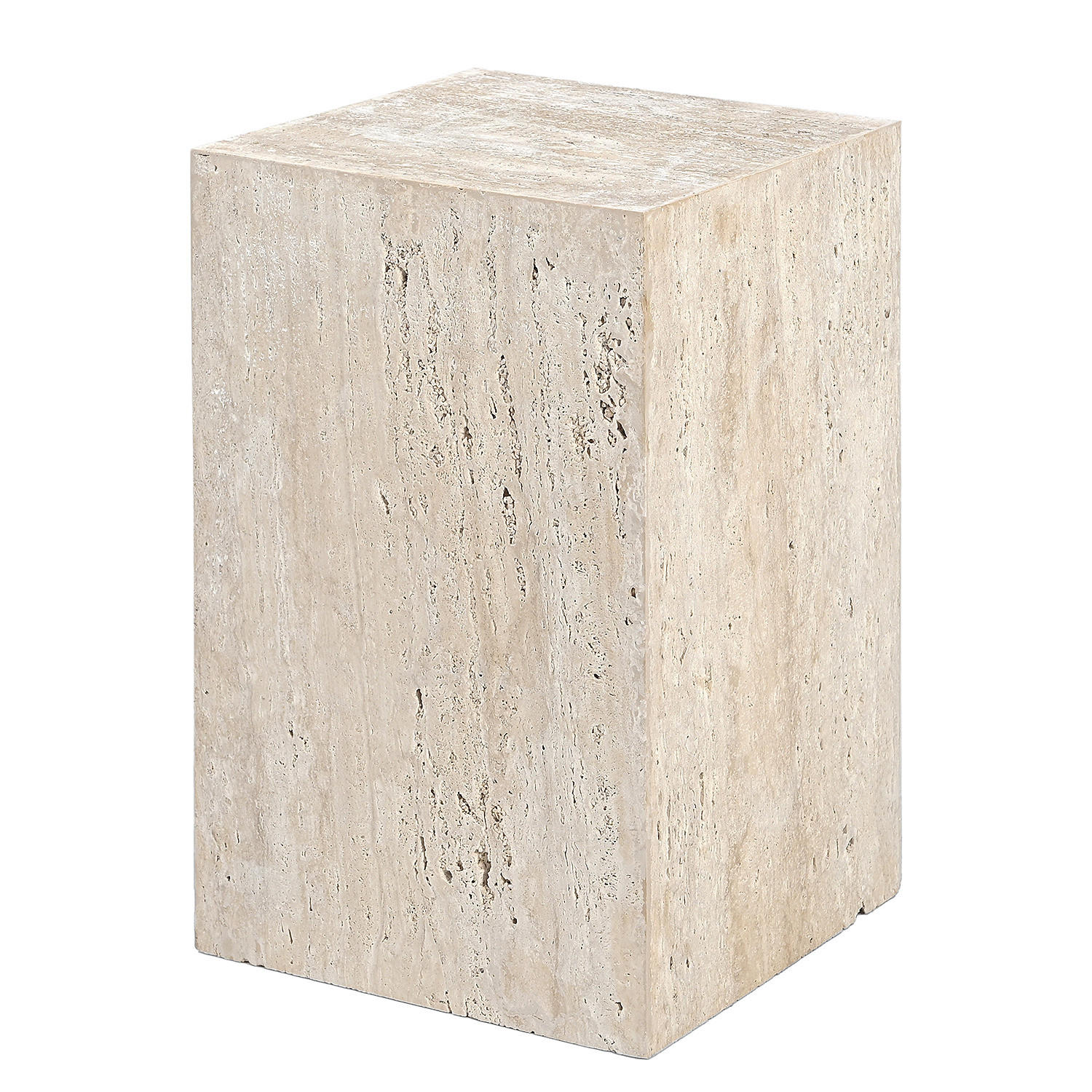 BEISTELLTISCH - Travertin / Beige - Beige, Stein (30/30/48cm) - home24