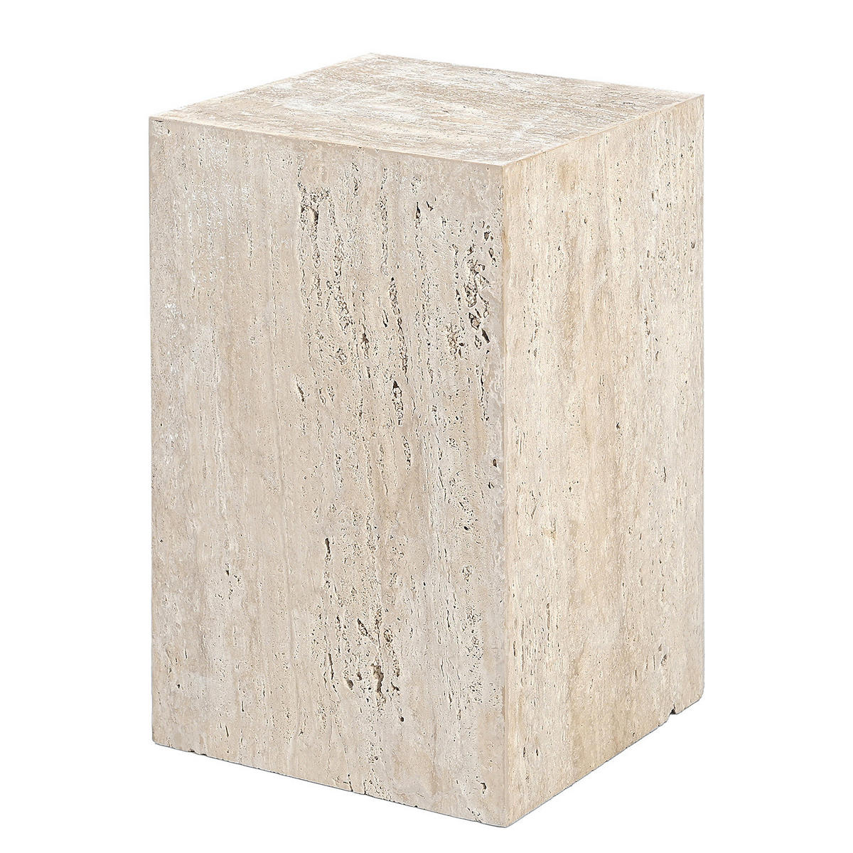 BEISTELLTISCH - Travertin / Beige - Beige, Stein (30/30/48cm) - home24