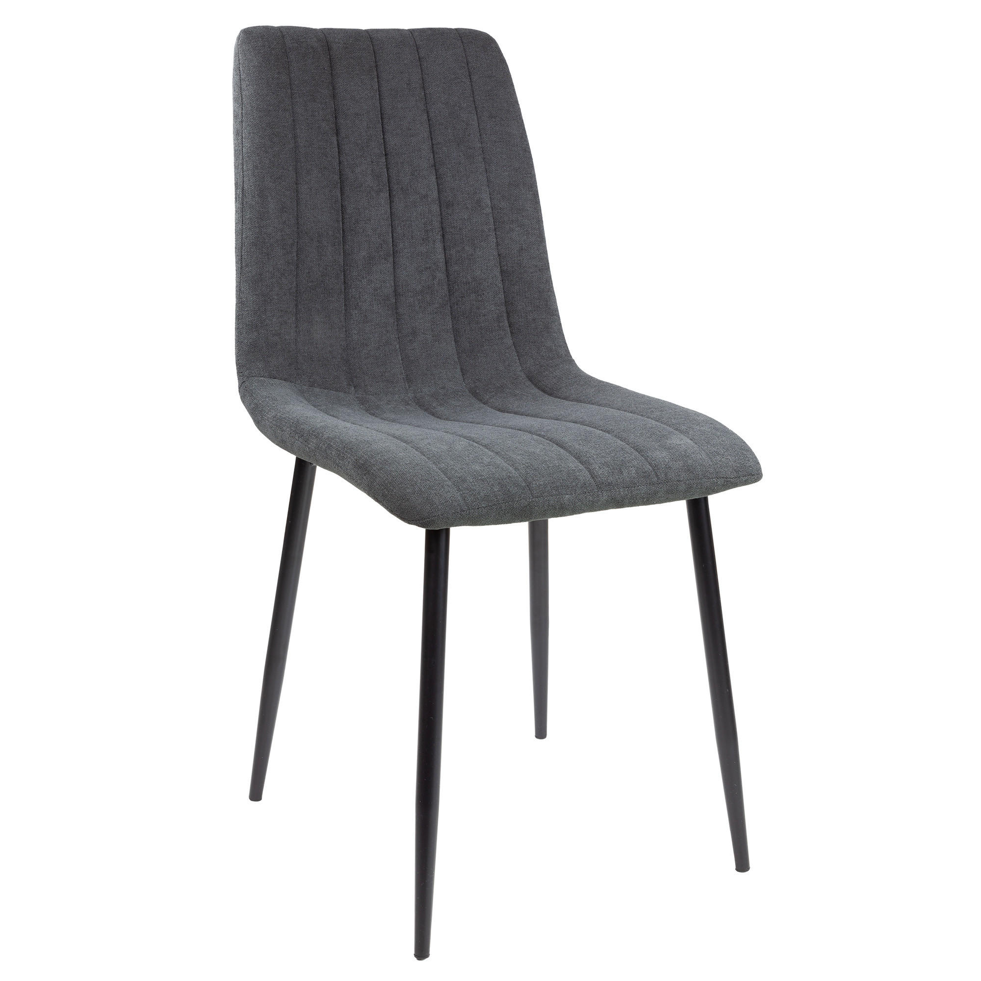 STUHL GARDA Stoffbezug Metallbeine 4er Set Anthrazit - Anthrazit, Textil/Metall (45/90/44cm) - Albatros