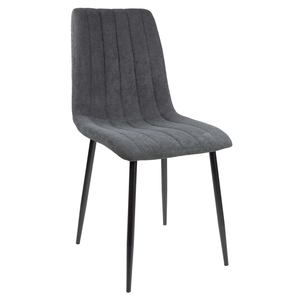 STUHL GARDA Stoffbezug Metallbeine 4er Set Anthrazit - Anthrazit, Textil/Metall (45/90/44cm) - Albatros