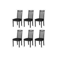 STUHL Roma 10 (6er Set) - Schwarz, Holz (47/96/43cm) - Leaf Design