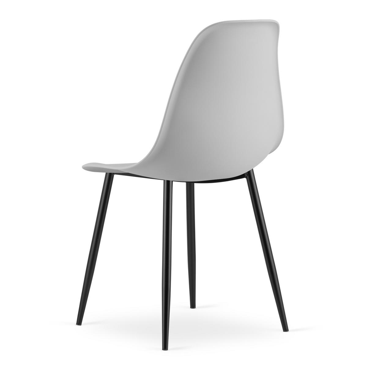 ESSZIMMERSTUHL 4-er Set KALEO grauer Sitz, schwarze Beine - Schwarz/Grau, Kunststoff (46/84/51cm) - Valora
