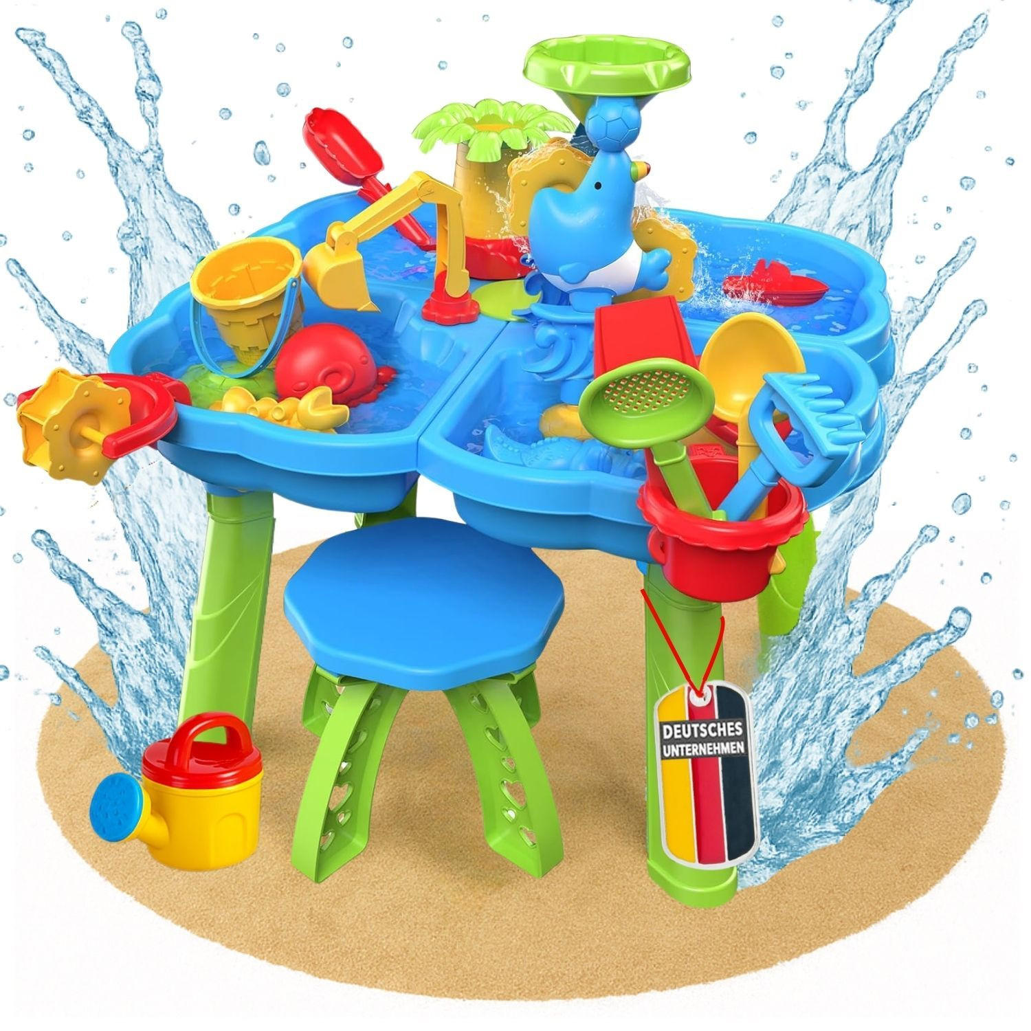 WASSERSPIELTISCH NARIUS M mit Zubehör 20 Teile - Multicolor, Kunststoff (58/58/62cm) - Coemo