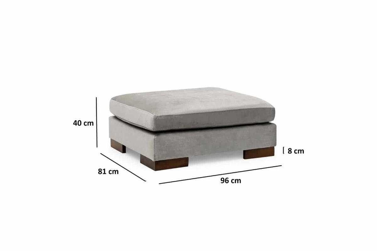 ECKSOFA mit Hocker und Lounge-Design - Walnussfarben/Hellgrau, Holz/Textil (313/193cm) - myHomelando