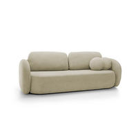 SOFA OLIO Mit Schlaffunktion Und Bettkasten, Bonell-Taschenfederung, Aragon-Stoff, lose Rückenkissen, freistehend, 238x101x86 cm Beige - Beige, Holz/Textil (238/86/101cm) - DomoHome