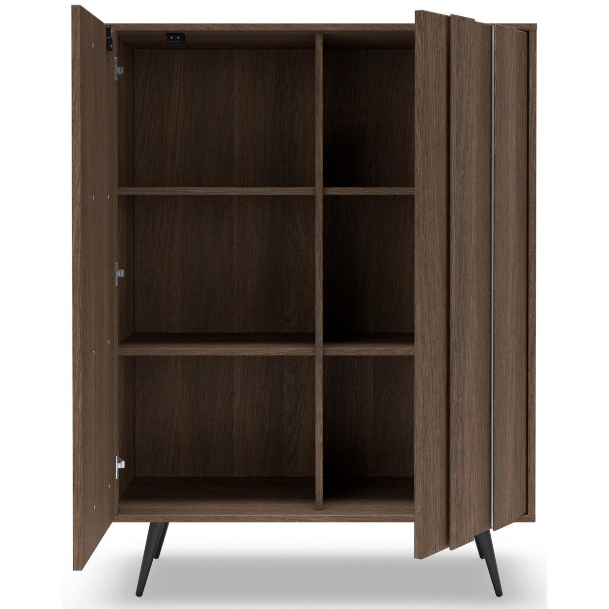 KOMODA Amaro, dub, 93 cm - černá/barva dubu, kov/kompozitní dřevo (93.5/125.6/40cm) - Selsey