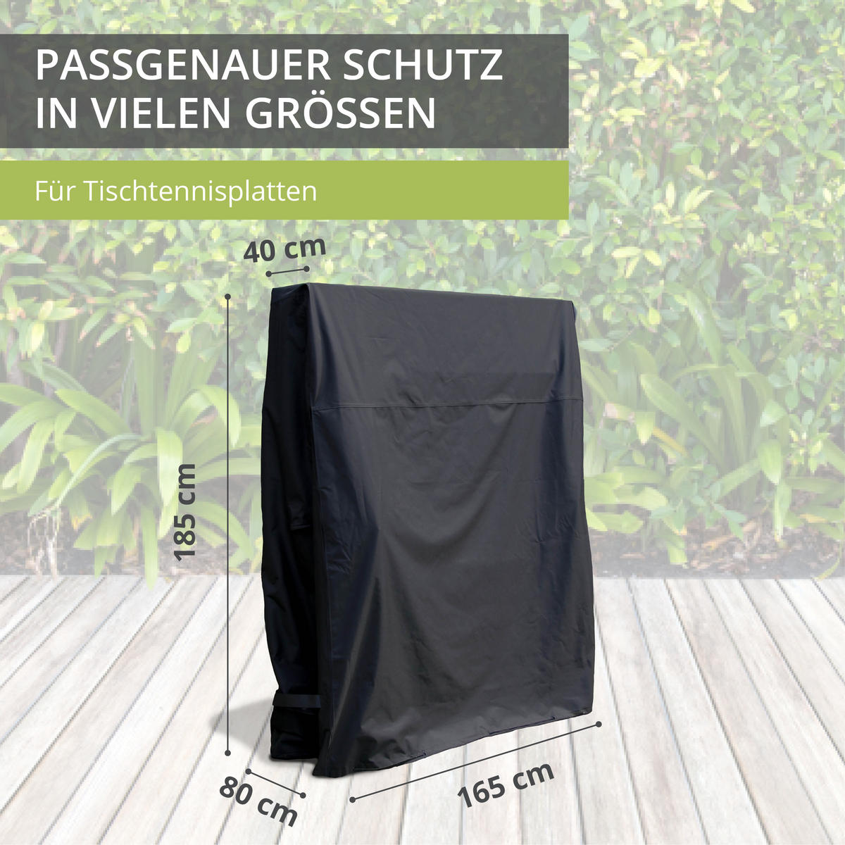 ABDECKUNG Tischtennisplatte SHP-20178 - Schwarz, Kunststoff (165/185/80cm) - mehr Garten